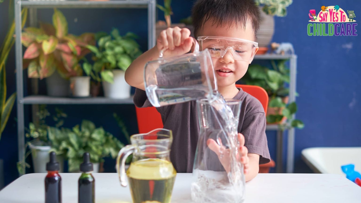 Toddler exploring science